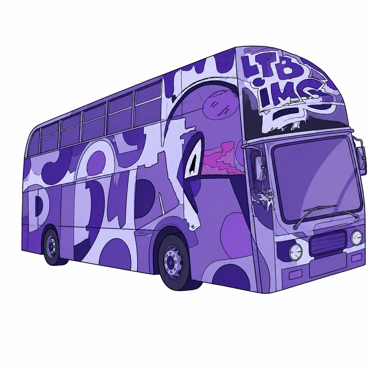 Bus illustration made with adobe fresco